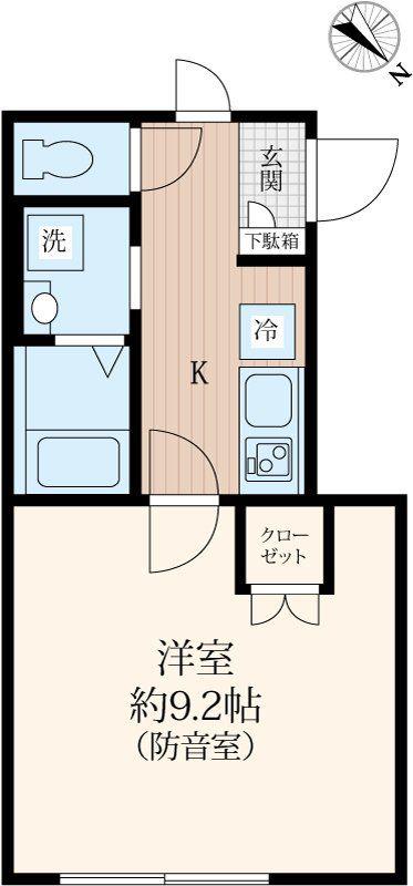 リトルズトーン上野公園(1K/4階)の間取り写真