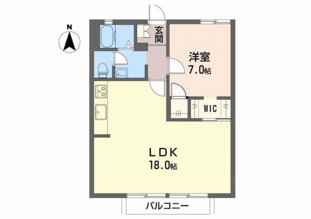 グリーンステージ白山A(1LDK/1階)の間取り写真