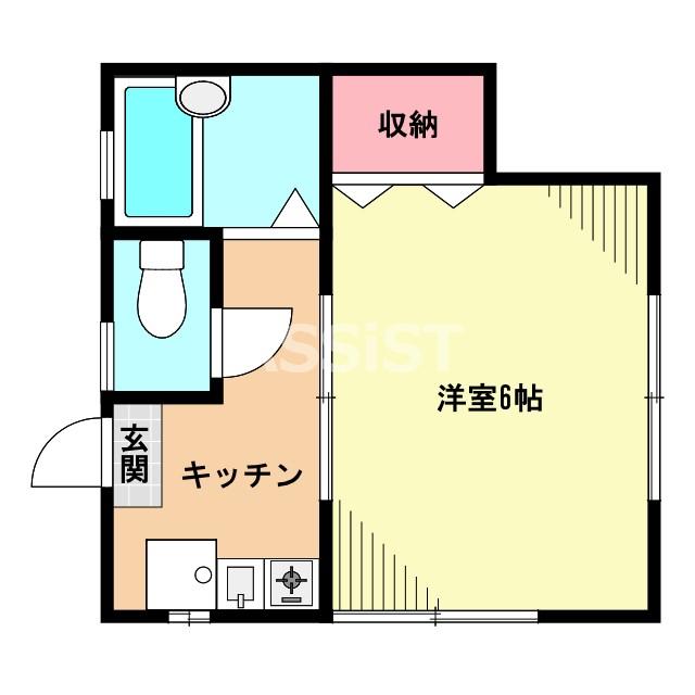 カーサみどり(1K/2階)の間取り写真