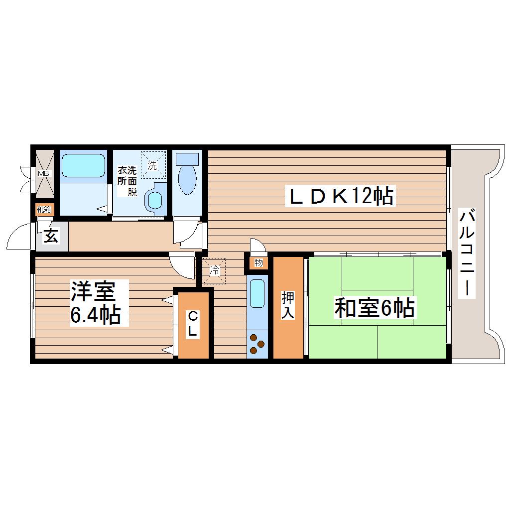 プルミエール泉(2LDK/2階)の間取り写真