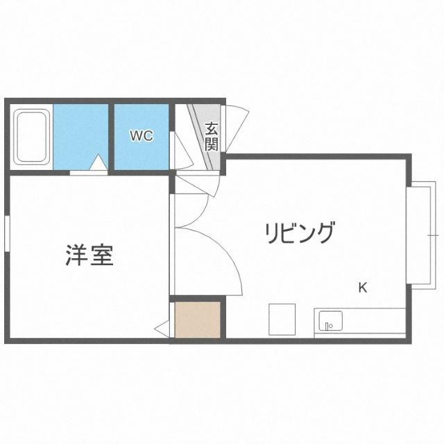 ステージ南8条II(1LDK/2階)の間取り写真