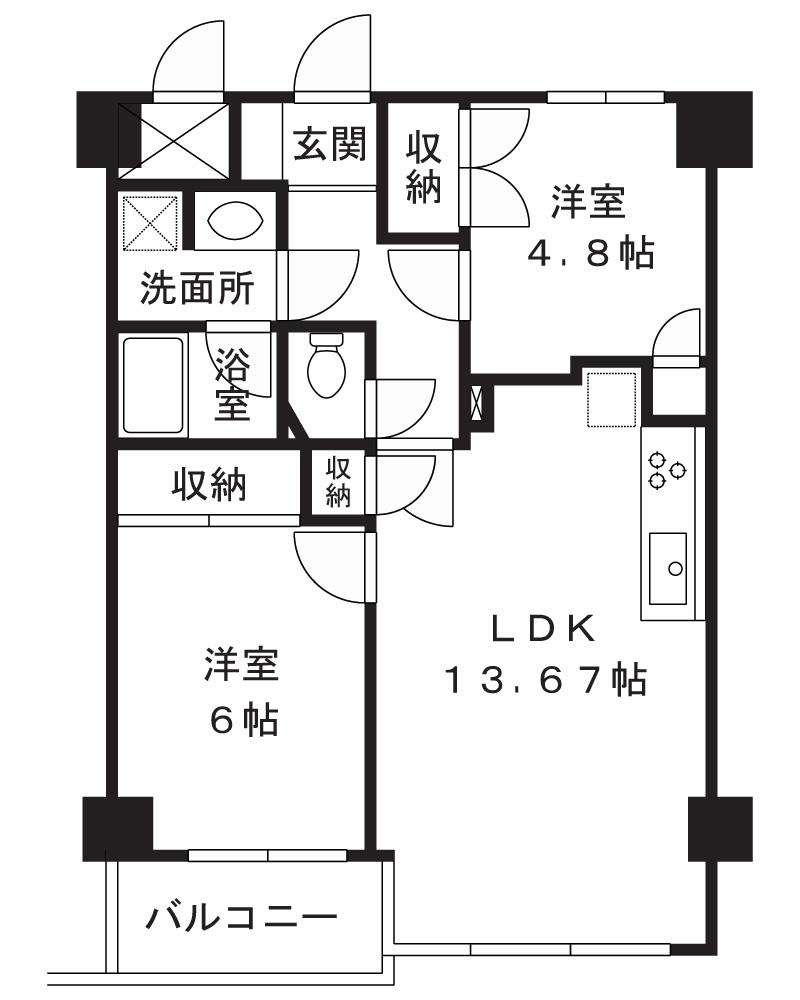 琳和サニーコート(2LDK/5階)の間取り写真