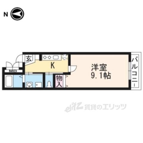 2NDMEBLDGマンション(1K/1階)の間取り写真