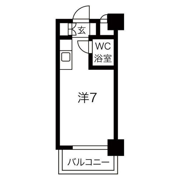 ロマネスクL六本松(ワンルーム/9階)の間取り写真