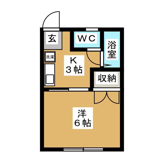 エストゥーディオ辻堂(1K/2階)の間取り写真