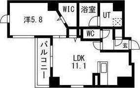 ポルタニグラサウス(1LDK/7階)の間取り写真