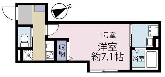 VINES海老名(1K/2階)の間取り写真
