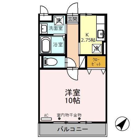 MBレジデンス(1K/3階)の間取り写真
