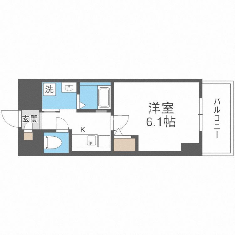 アーバンパーク住之江公園I(1K/4階)の間取り写真