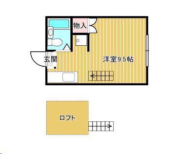 べに花ハイツ(ワンルーム/2階)の間取り写真