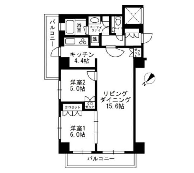 アーバンパーク代官山I・II(2LDK/3階)の間取り写真