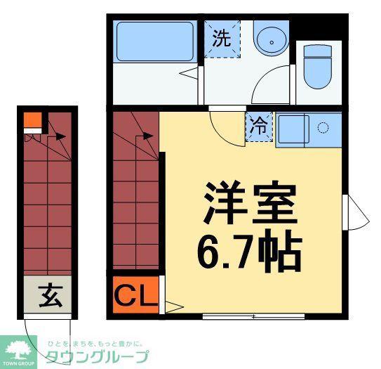 ベレガンス稲毛2(ワンルーム/2階)の間取り写真
