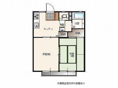 サンシティ沖B(1LDK/1階)の間取り写真