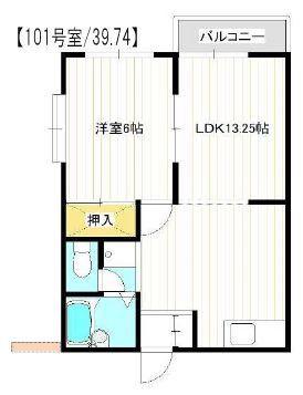 エスペランサ鈴木(1LDK/1階)の間取り写真
