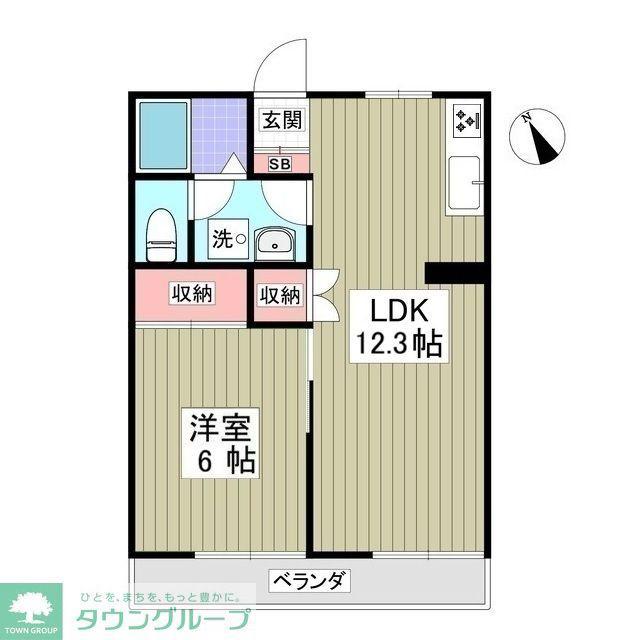 ビューハイツ講堂(1K/1階)の間取り写真