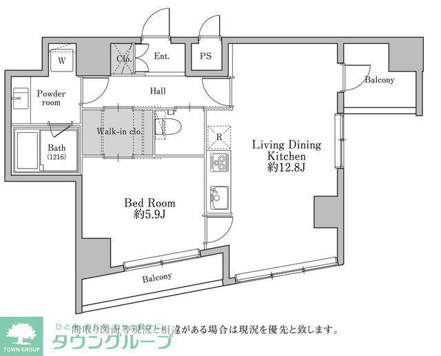 ユニテラス三軒茶屋(1LDK/3階)の間取り写真