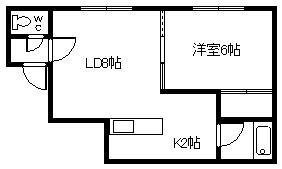 カレントハウス(1LDK/1階)の間取り写真