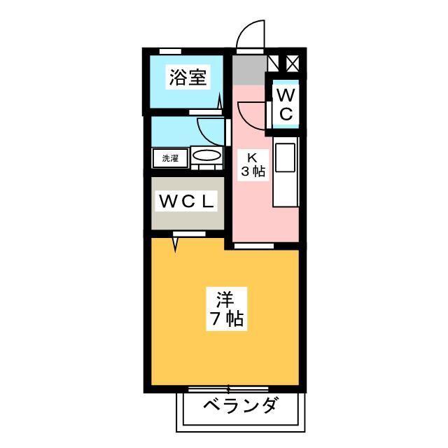 グランフィールズII(1K/1階)の間取り写真