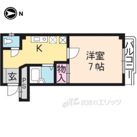 サンヴォア京都(1K/6階)の間取り写真