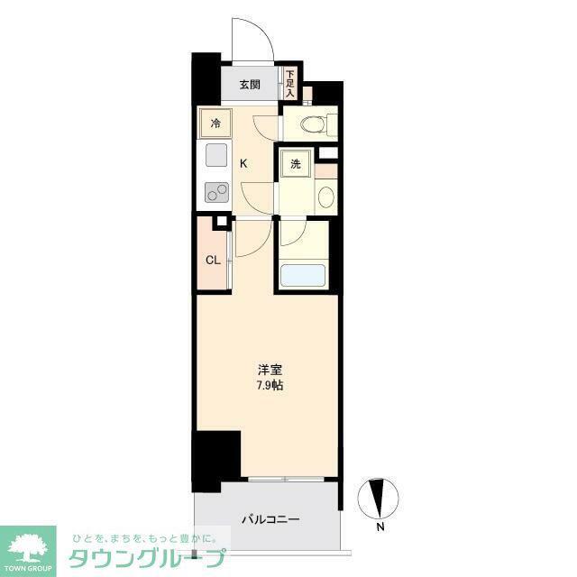 プライマル南砂(1K/9階)の間取り写真