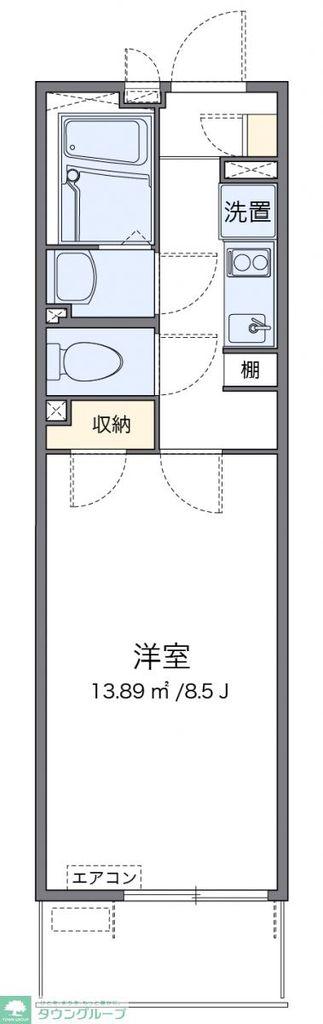レオネクスト北鴻巣II(1K/1階)の間取り写真