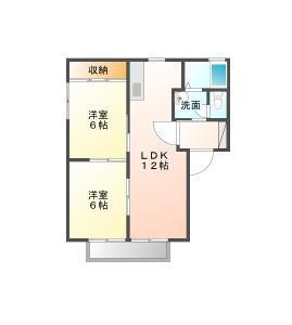 シャーメゾンいずえC(2LDK/2階)の間取り写真