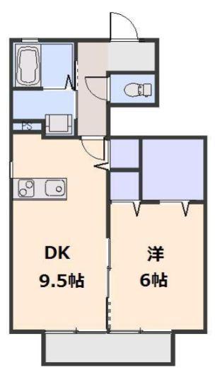 イーストパークURAWAII(1DK/1階)の間取り写真