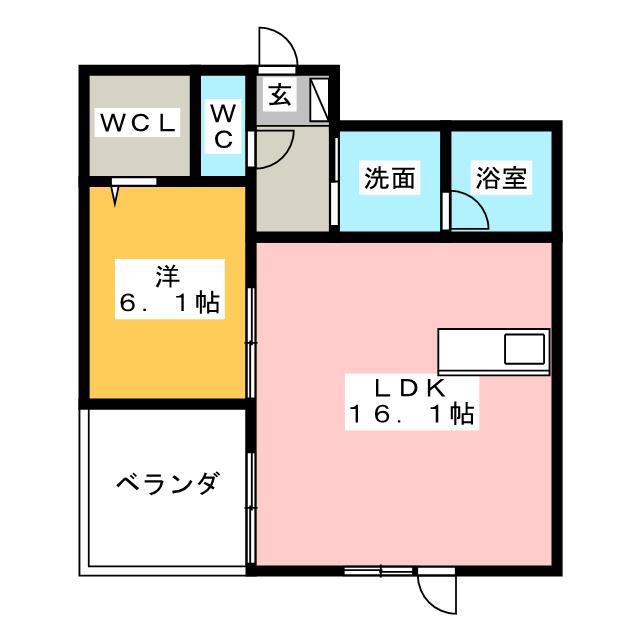 CURMSI(1LDK/2階)の間取り写真