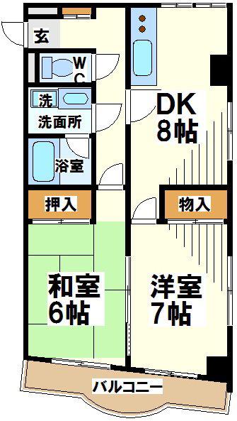 フジヨシ小島町ビル(2LDK/2階)の間取り写真