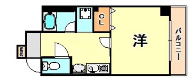 Sキューブほんまち(1K/6階)の間取り写真