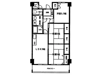 ルミエール雁峰(3LDK/2階)の間取り写真