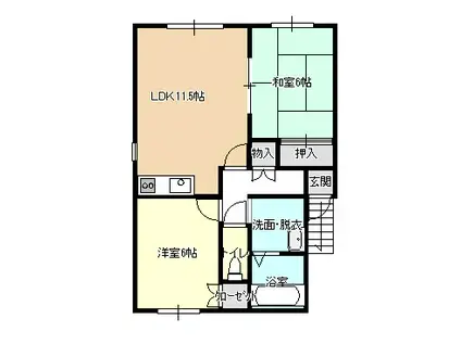 セジュール神明(2LDK/1階)の間取り写真