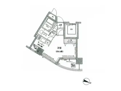 コンフォリア愛宕(1K/10階)の間取り写真