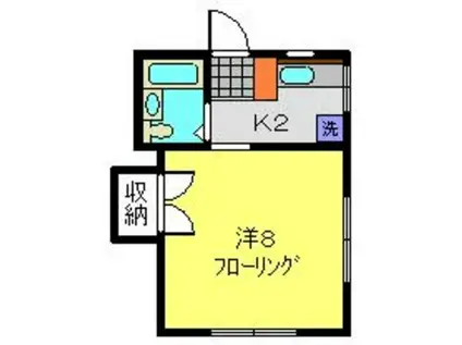 ハイツ福田(1K/1階)の間取り写真