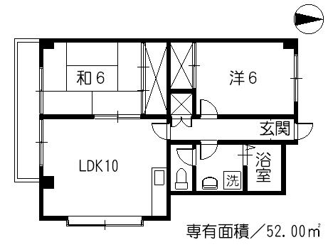 パル石原(2LDK/3階)の間取り写真