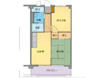 レジデンスアダージオ(2DK/1階)の間取り写真