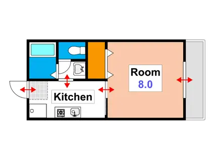 サン・アビリティーズ(1K/3階)の間取り写真
