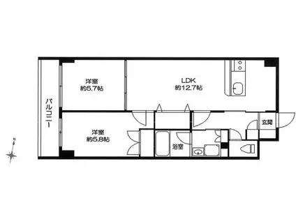グレイス壱番館(2LDK/1階)の間取り写真