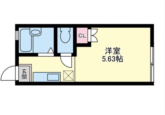 陽だまり(1K/2階)の間取り写真