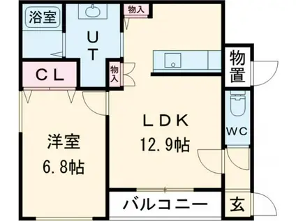 LA VIE(1LDK/2階)の間取り写真