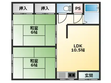 ハイツ壱昭(2LDK/1階)の間取り写真