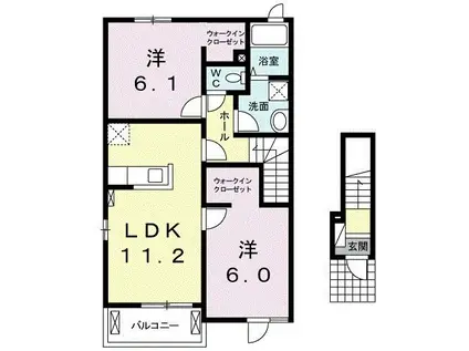 グランドソレーユ(2LDK/2階)の間取り写真