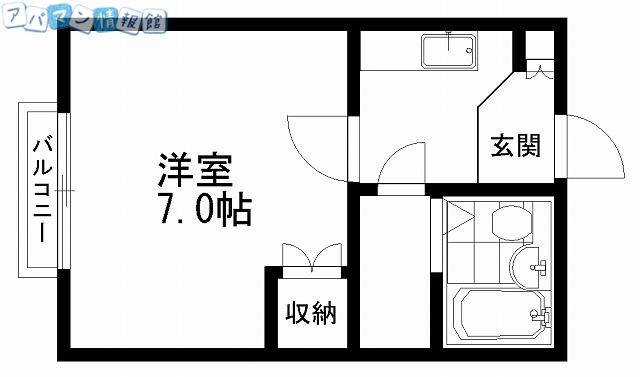 メゾンドフルーヴ(1K/2階)の間取り写真