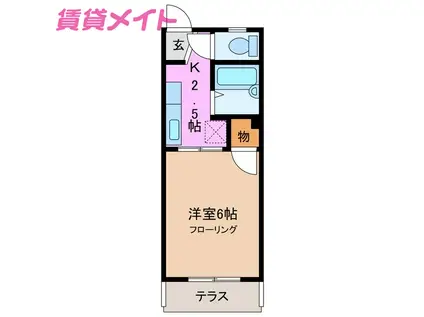 フォーブル東山(1K/1階)の間取り写真