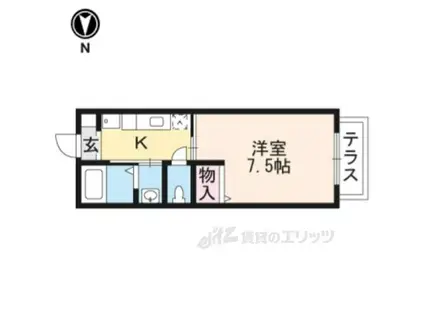 メゾンフレグランスそのべ(1K/1階)の間取り写真