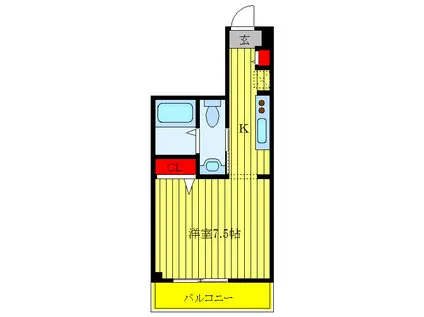 クロスコートナミキ(ワンルーム/4階)の間取り写真
