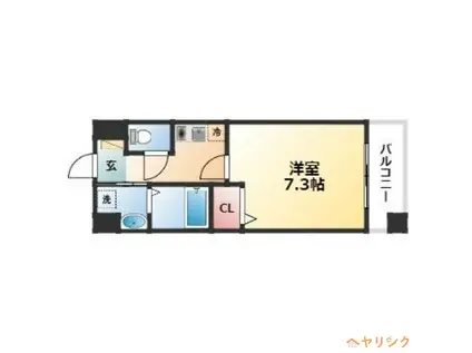 ローズウッド・コート(1K/3階)の間取り写真