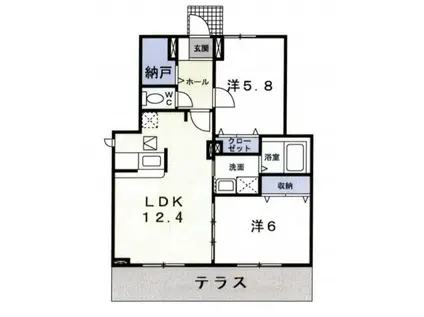 アルキテット(2LDK/1階)の間取り写真