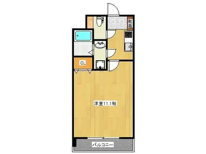 クロノス22上熊本(1K/10階)の間取り写真