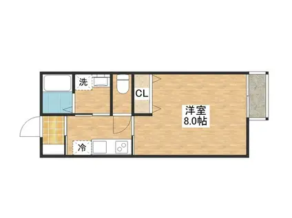 CAラ・フォート(1K/2階)の間取り写真